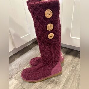 Eggplant tall sweater UGG boots